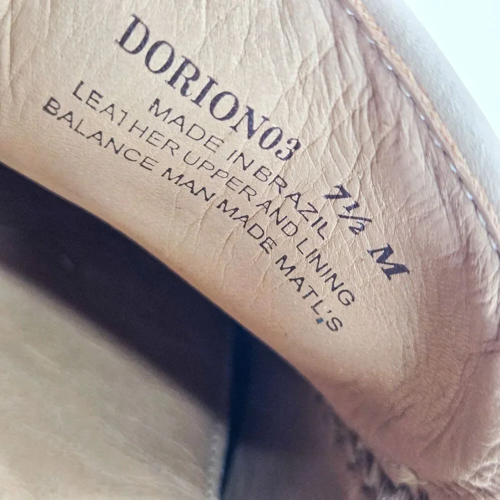 Donald Pliner Dorion03 Tan Perforated Leather Bit Driver Loafers Sz 7.5